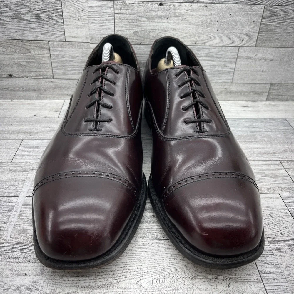 Florsheim Lexington Burgundy Leather Cap Toe Oxford Dress Shoes Men‎ Size 11.5D